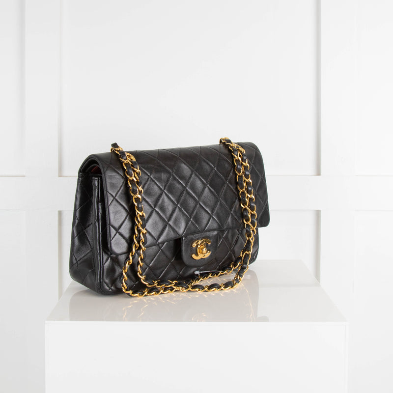 Chanel Black Medium Lambskin Classic Double Flap