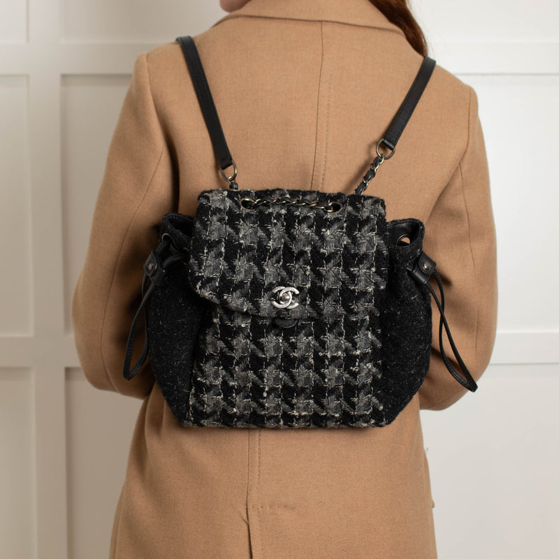 Chanel Grey Tweed Coco Backpack