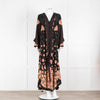 Vilshenko Aventina Silk Maxi Black Peony Dress