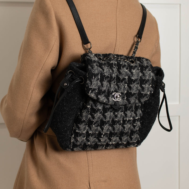 Chanel Grey Tweed Coco Backpack