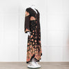 Vilshenko Aventina Silk Maxi Black Peony Dress