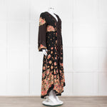 Vilshenko Aventina Silk Maxi Black Peony Dress