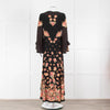 Vilshenko Aventina Silk Maxi Black Peony Dress
