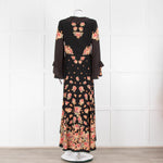 Vilshenko Aventina Silk Maxi Black Peony Dress