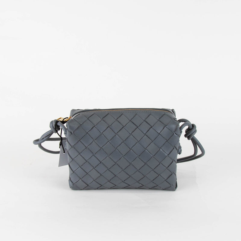 Bottega Veneta Grey Mini Loop Intrecciato Bag