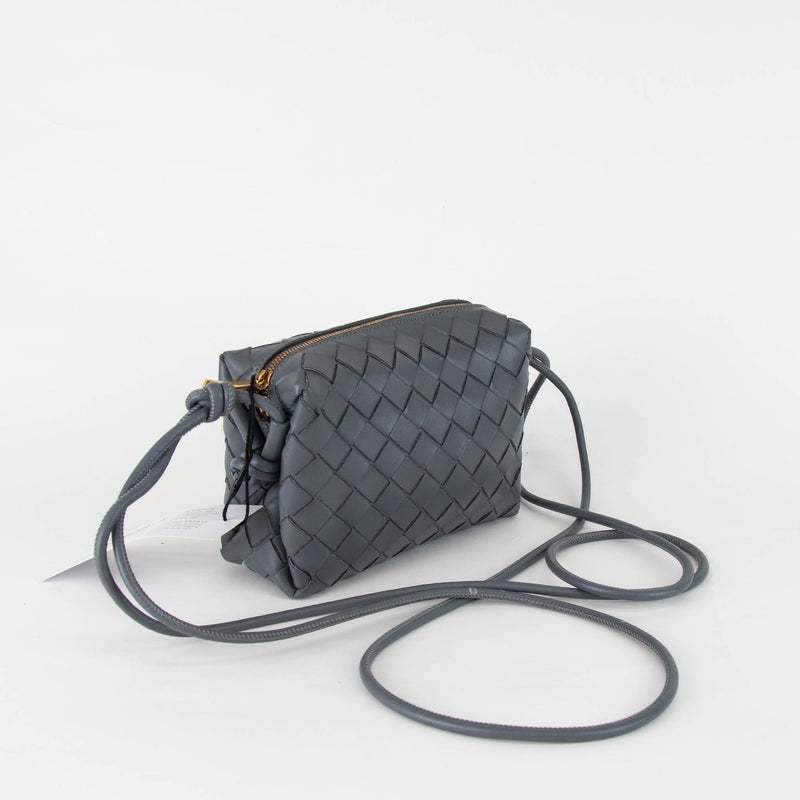 Bottega Veneta Grey Mini Loop Intrecciato Bag