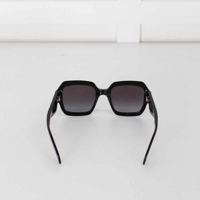 Prada Black Acetate Oversized Square Sunglasses