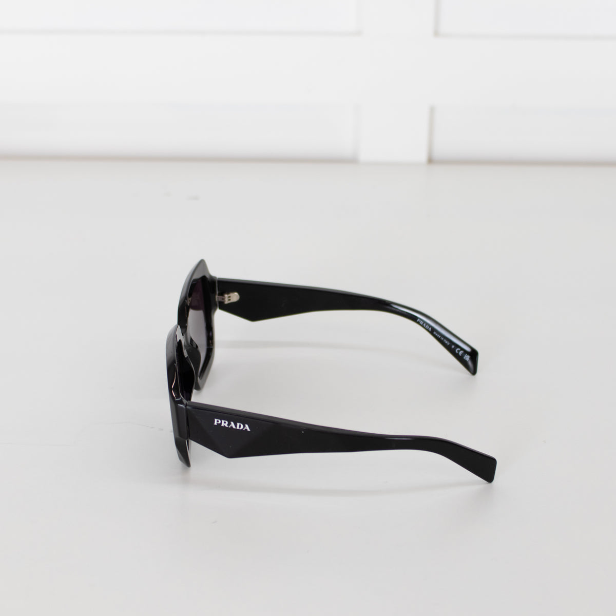 Prada Black Acetate Oversized Square Sunglasses