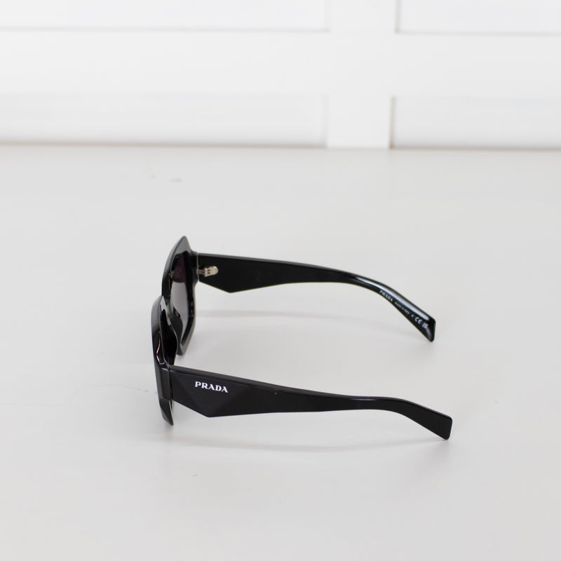 Prada Black Acetate Oversized Square Sunglasses