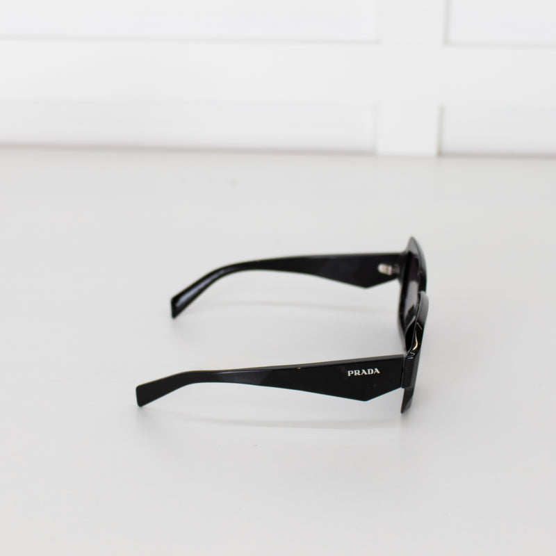 Prada Black Acetate Oversized Square Sunglasses