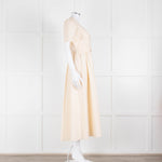 Twinset Beige Cotton Short Sleeve Midi Dress