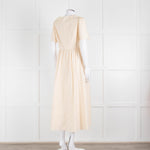 Twinset Beige Cotton Short Sleeve Midi Dress