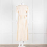 Twinset Beige Cotton Short Sleeve Midi Dress