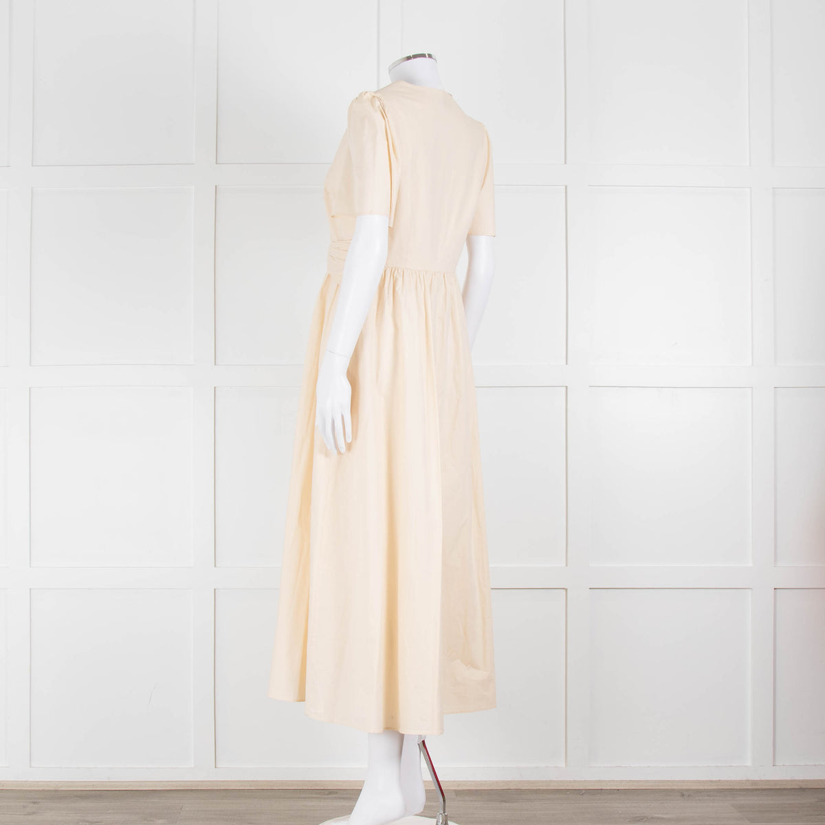 Twinset Beige Cotton Short Sleeve Midi Dress
