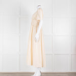 Twinset Beige Cotton Short Sleeve Midi Dress