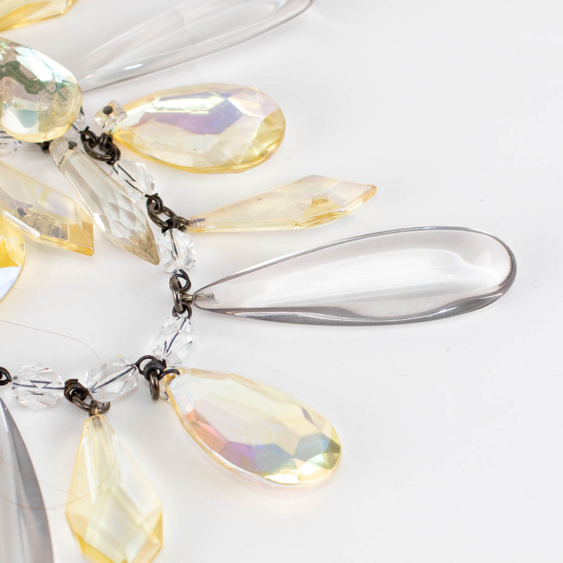 Prada Yellow Clear Resin Chandelier Necklace