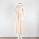 Twinset Beige Cotton Short Sleeve Midi Dress