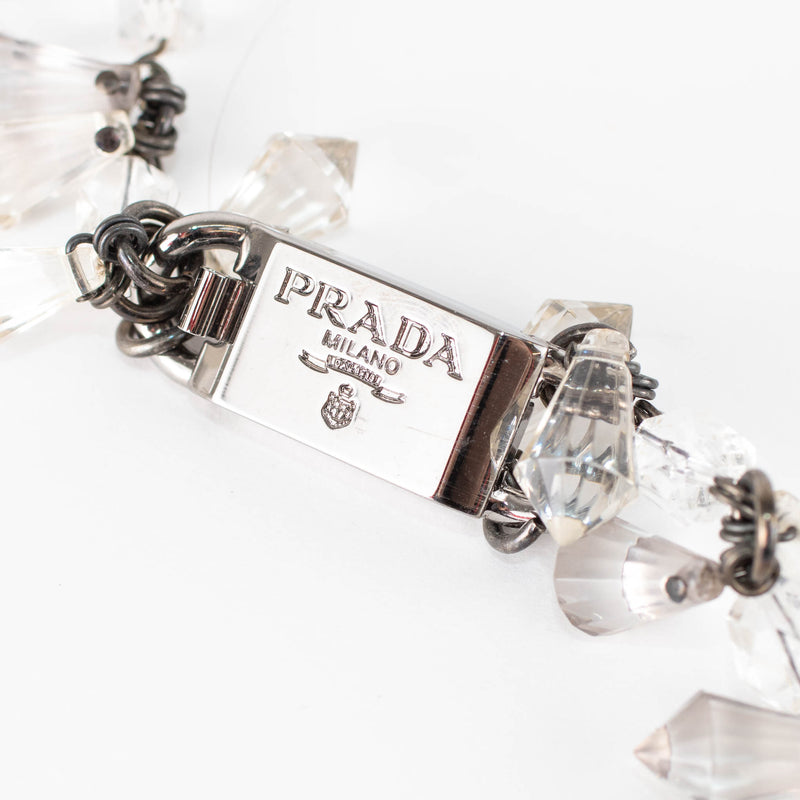Prada Yellow Clear Resin Chandelier Necklace