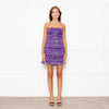 Valentino Purple Beaded Tulle Mini Dress with Spaghetti Straps