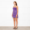 Valentino Purple Beaded Tulle Mini Dress with Spaghetti Straps