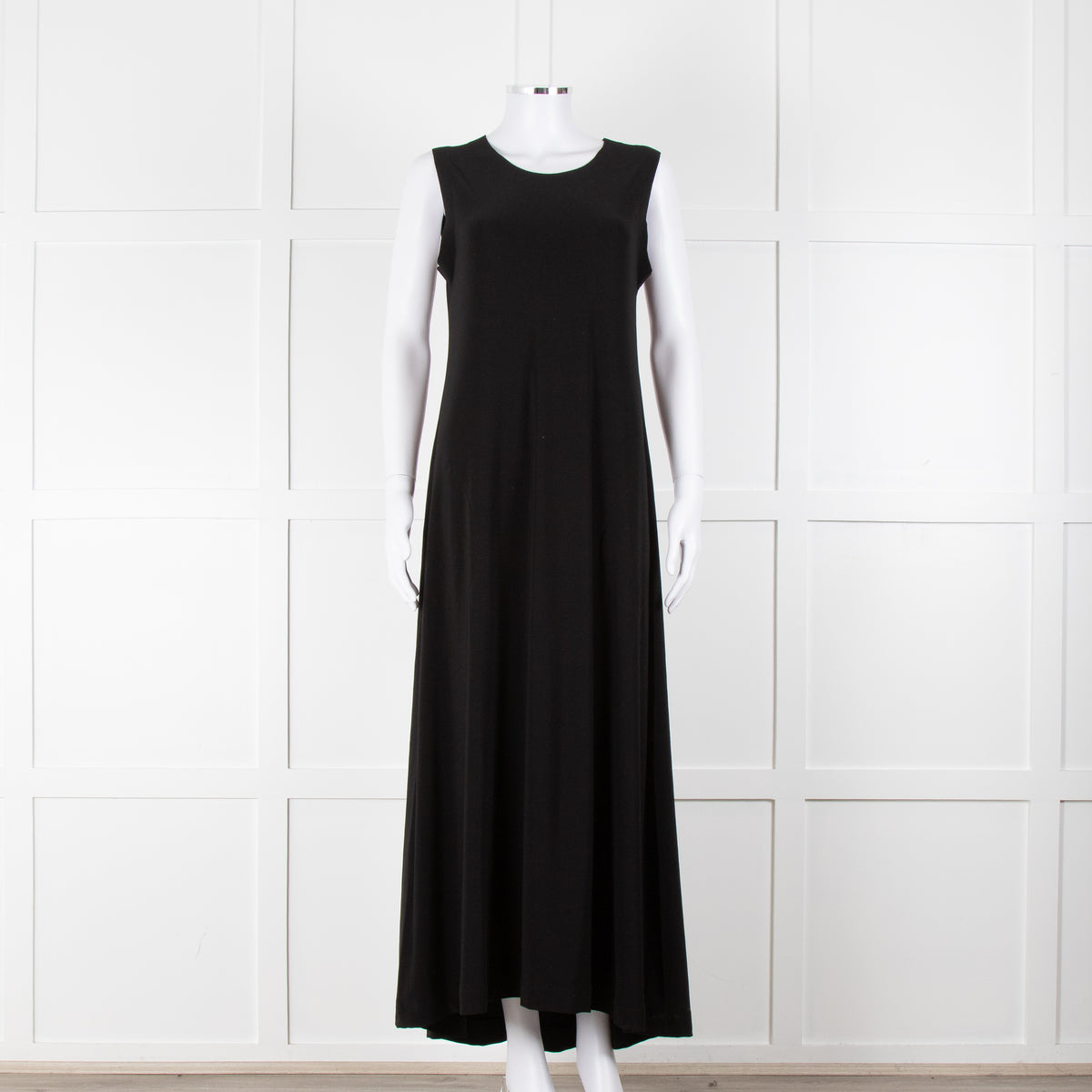 Norma Kamali Black Sleeveless Stretch Maxi Dress