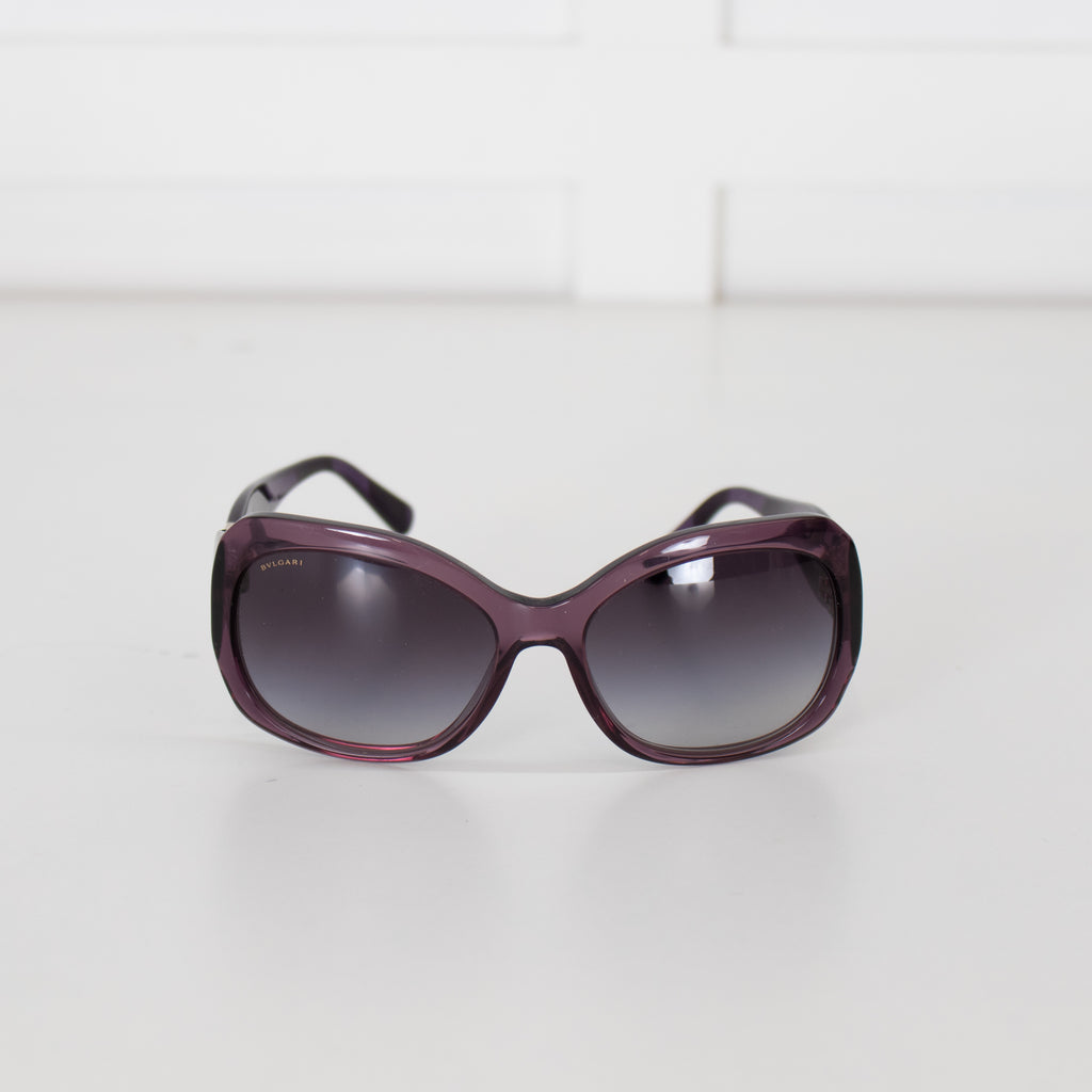 Bvlgari Purple Sunglasses with Crystal Details – Phoenix Style