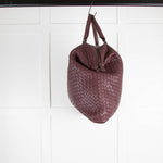 Bottega Veneta Burgundy Intrecciato Leather Convertible Large Bag