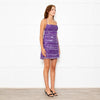 Valentino Purple Beaded Tulle Mini Dress with Spaghetti Straps
