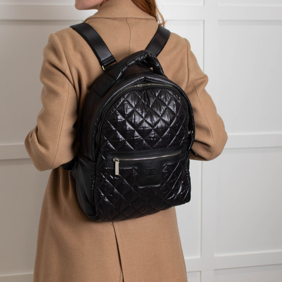 Chanel Black Quilted Coco Cocoon Nylon Backpack