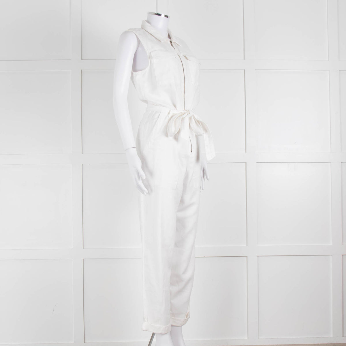 Bella Dahl White Cotton Sleeveless Jumpsuit