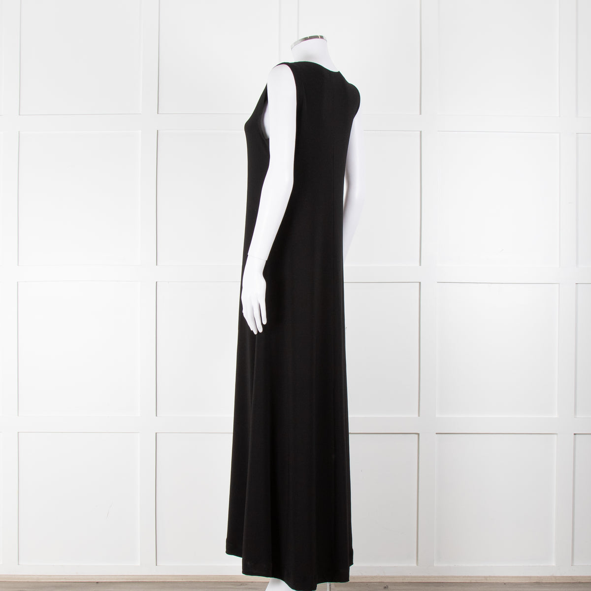 Norma Kamali Black Sleeveless Stretch Maxi Dress