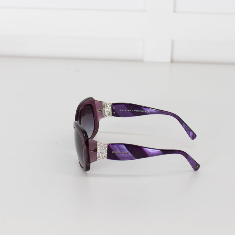 Bvlgari Purple Sunglasses with Crystal Details