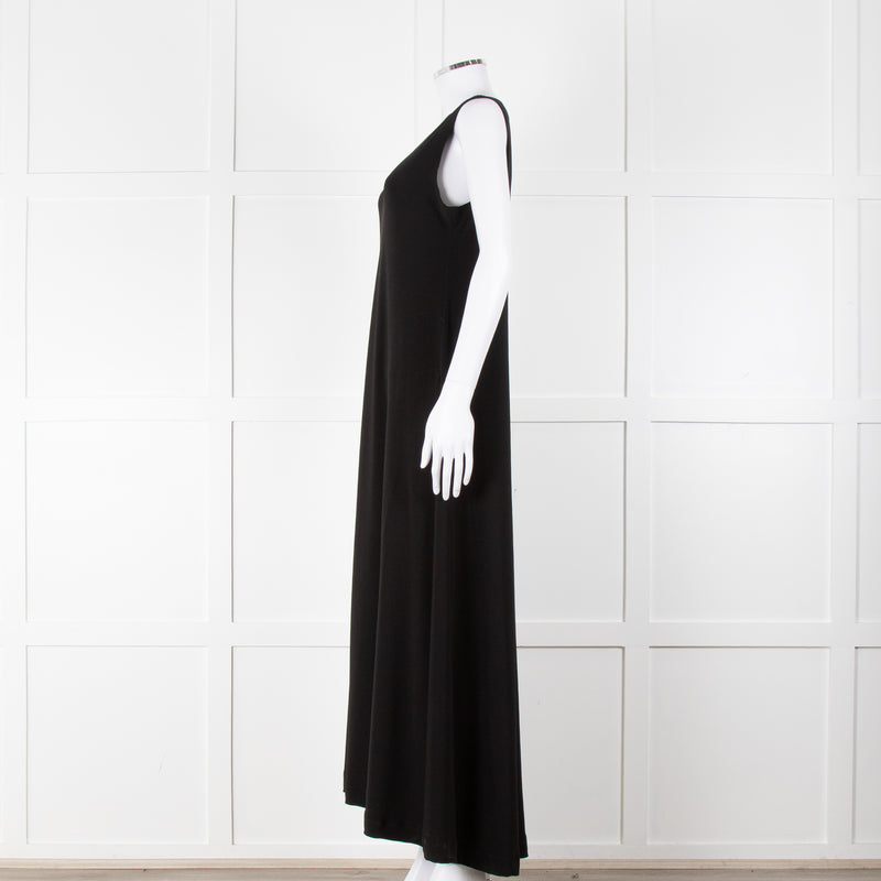 Norma Kamali Black Sleeveless Stretch Maxi Dress