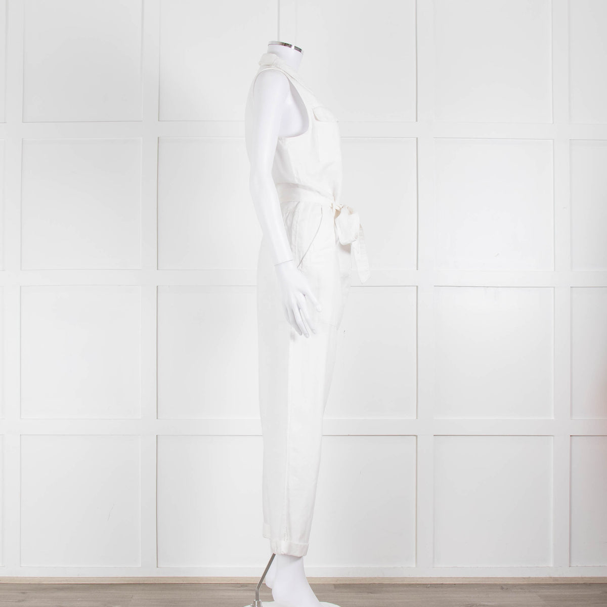 Bella Dahl White Cotton Sleeveless Jumpsuit
