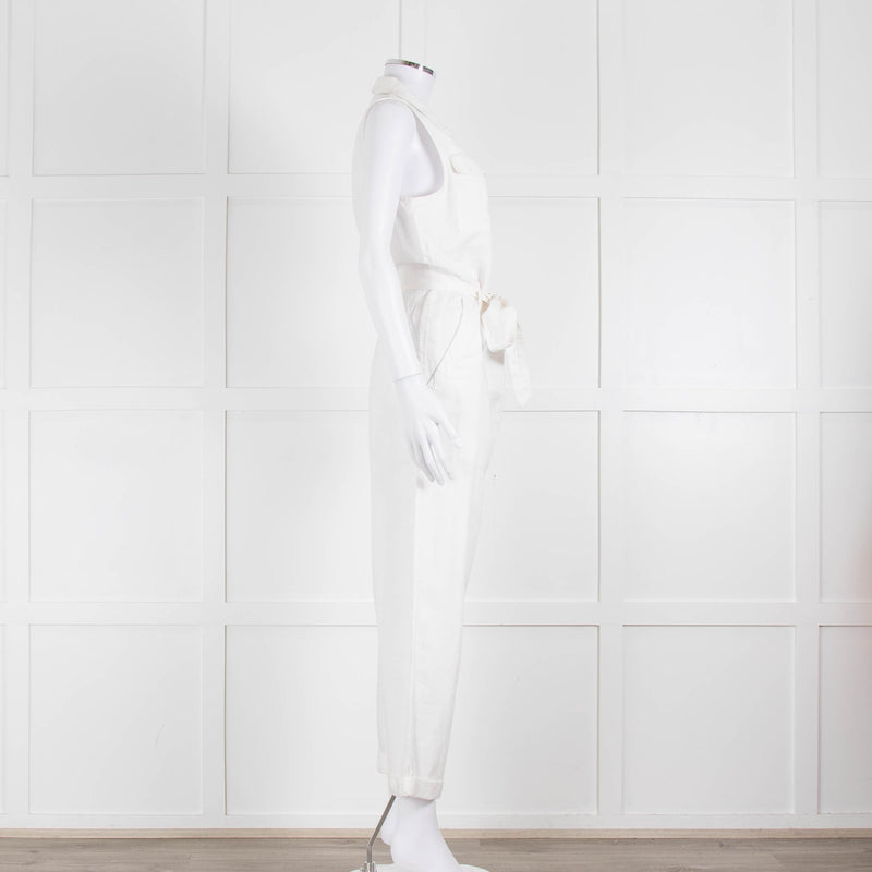 Bella Dahl White Cotton Sleeveless Jumpsuit