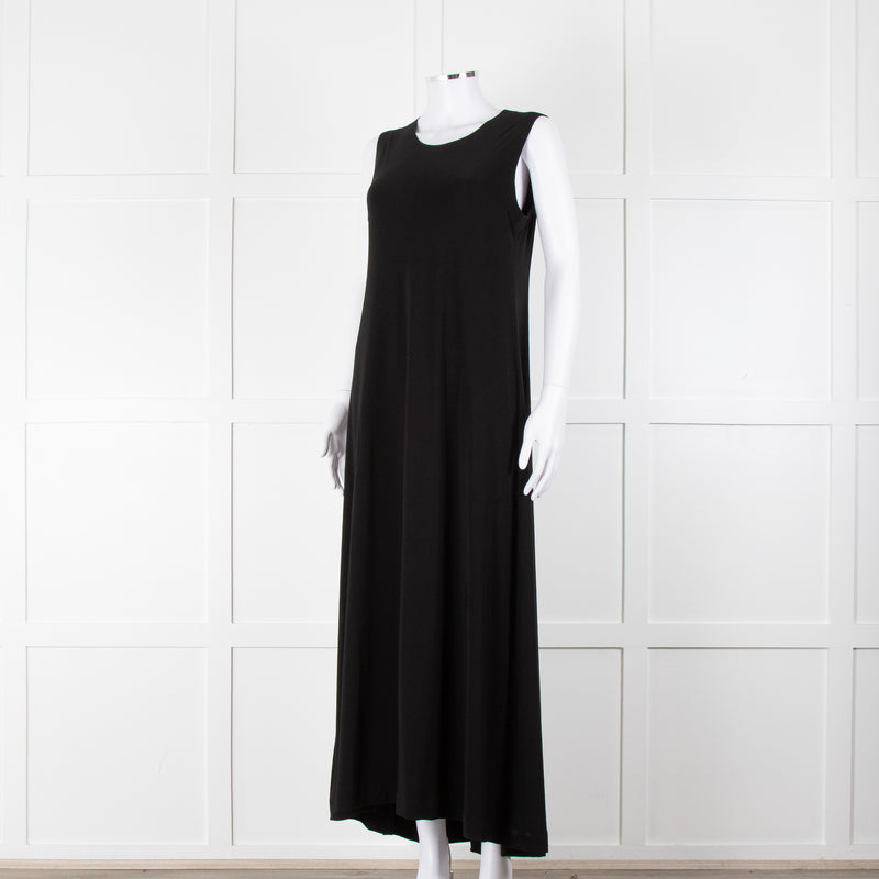 Norma Kamali Black Sleeveless Stretch Maxi Dress