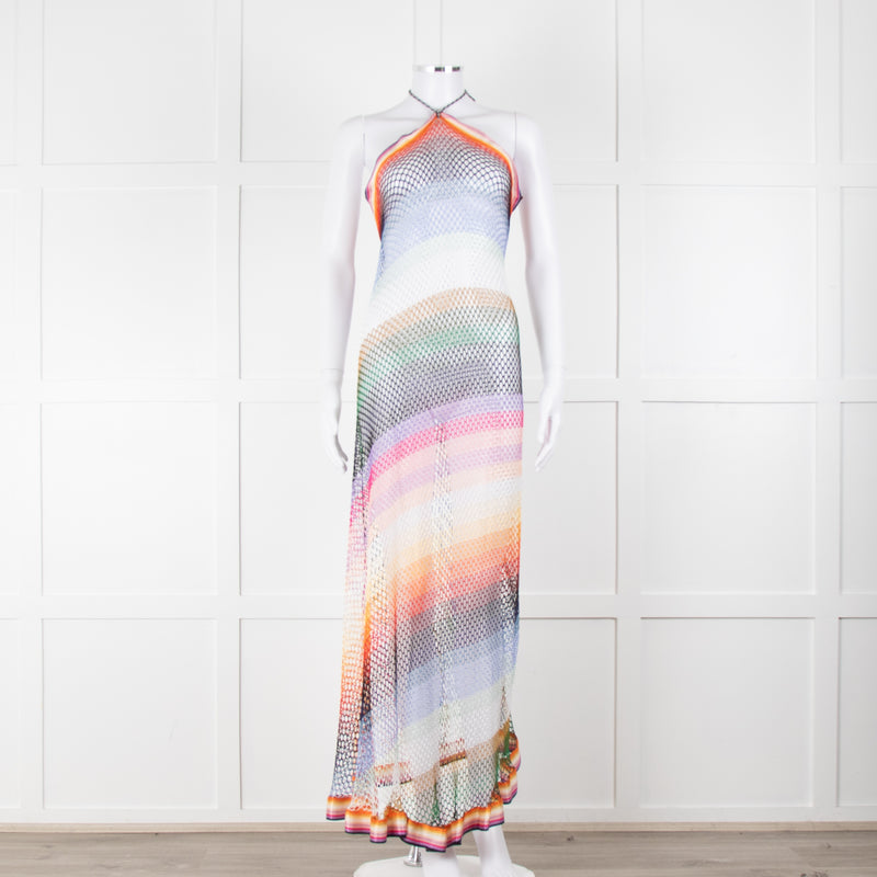 Missoni Multicolour Crochet Tie Halterneck Dress