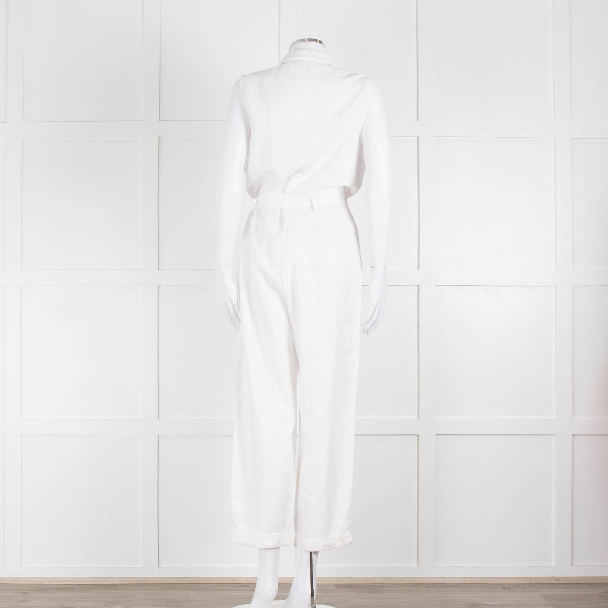 Bella Dahl White Cotton Sleeveless Jumpsuit