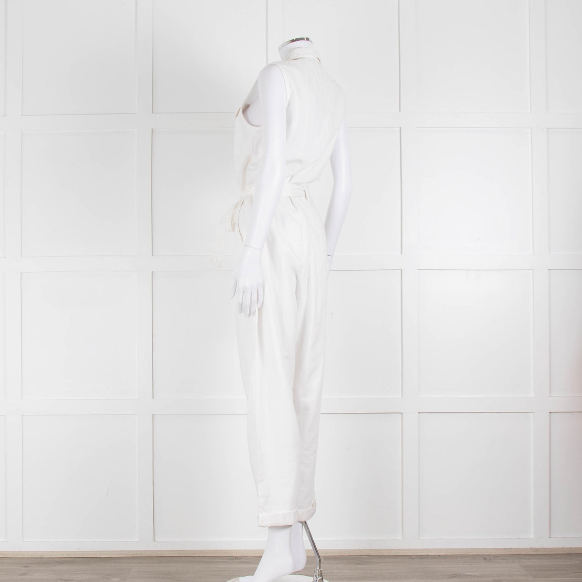 Bella Dahl White Cotton Sleeveless Jumpsuit