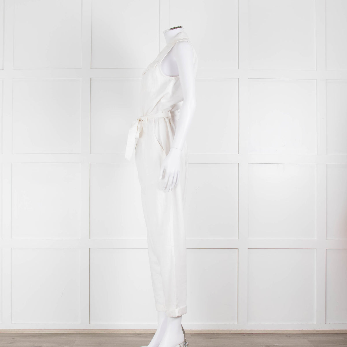 Bella Dahl White Cotton Sleeveless Jumpsuit
