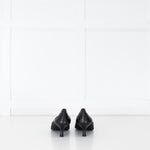 Tods Black Leather Kitten Heels