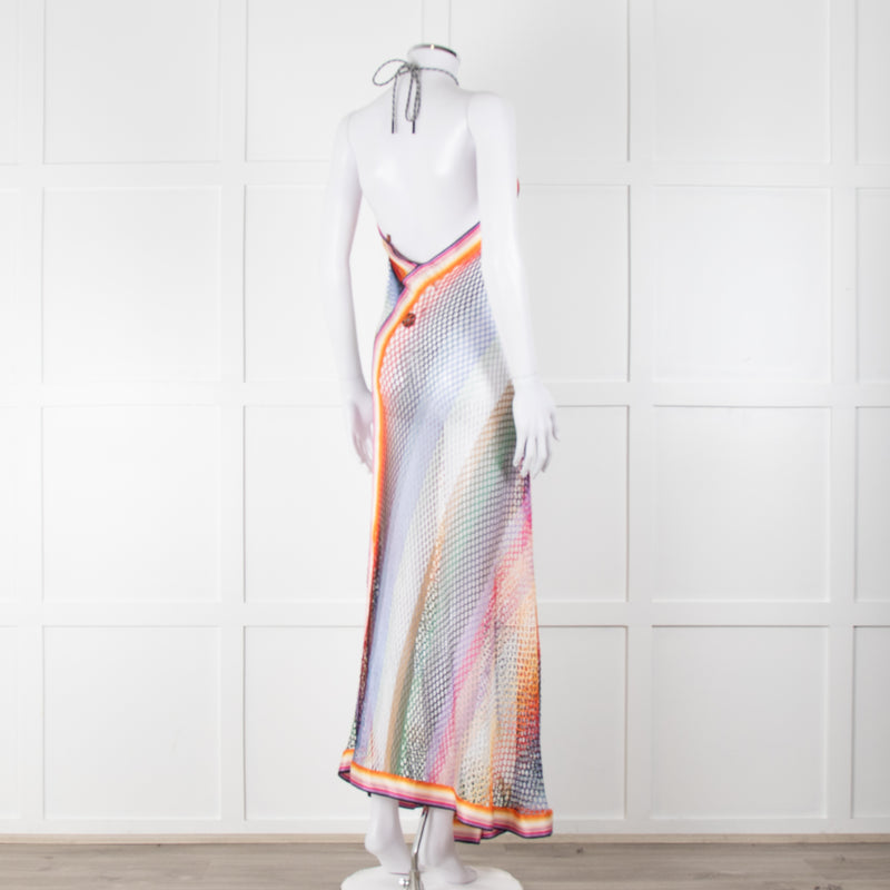 Missoni Multicolour Crochet Tie Halterneck Dress