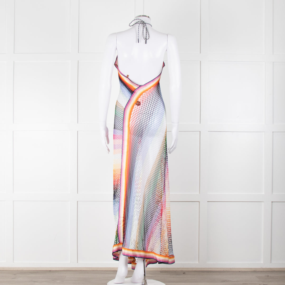 Missoni Multicolour Crochet Tie Halterneck Dress
