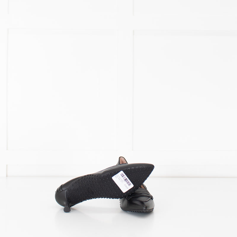 Tods Black Leather Kitten Heels
