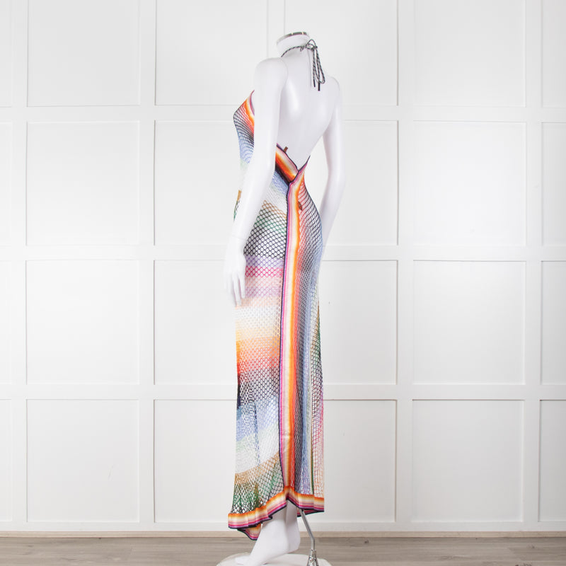 Missoni Multicolour Crochet Tie Halterneck Dress