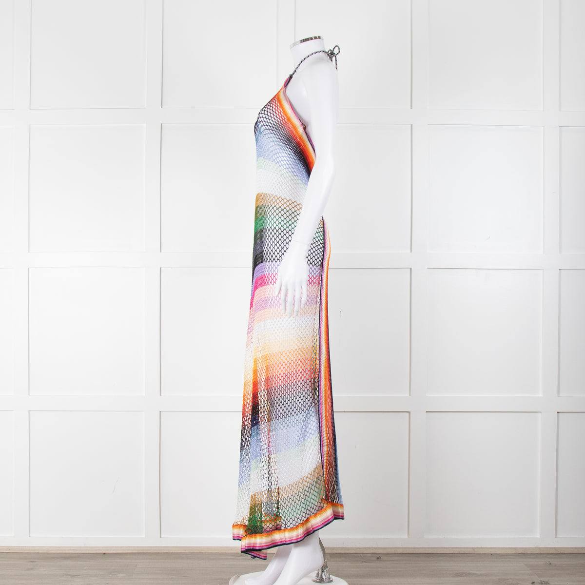 Missoni Multicolour Crochet Tie Halterneck Dress