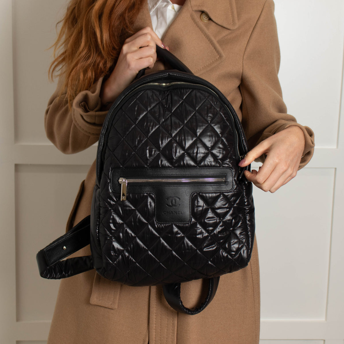 Chanel Black Quilted Coco Cocoon Nylon Backpack
