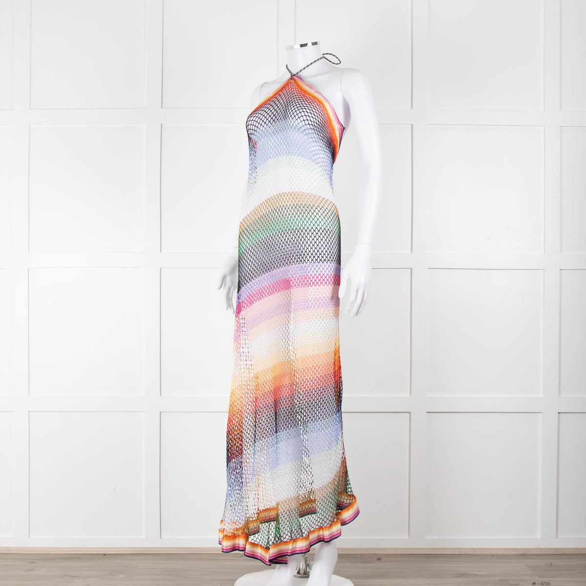 Missoni Multicolour Crochet Tie Halterneck Dress