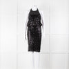 Badgley Mischka Black Sequin Sleeveless Dress