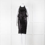 Badgley Mischka Black Sequin Sleeveless Dress